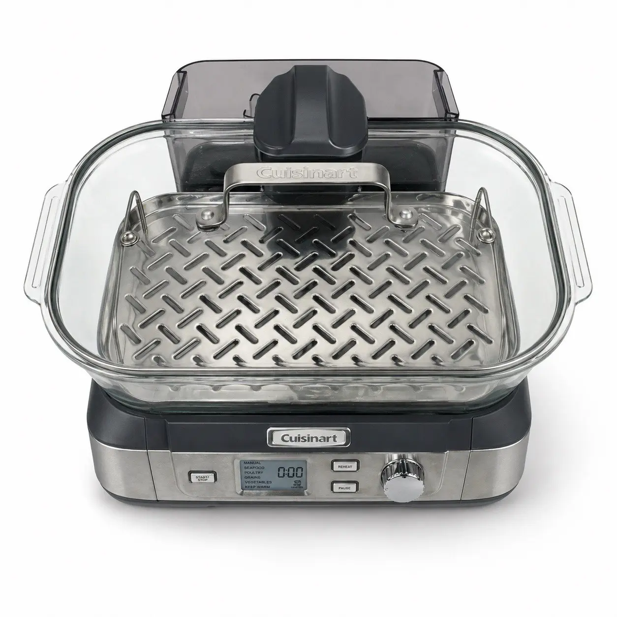 Cuisinart STM-1000 CookFresh Digital Glass Steamer White Stainless Steel FR New Cookware