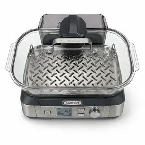 Cuisinart STM-1000 CookFresh Digital Glass Steamer White Stainless Steel FR New Cookware
