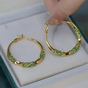 LisiZen Zircon Hoop Earrings for Women, 2025 New Trend Jewelry, Sparkling Luxury Chic Everyday Statement Hoops DZEH3299 Stunning Appearance Premium Finish