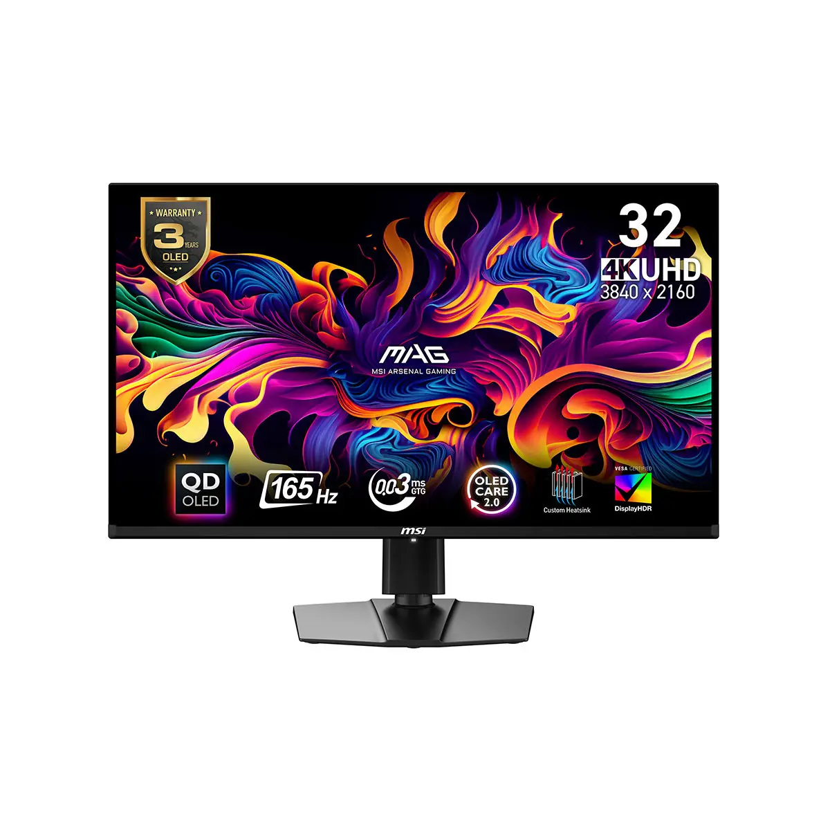 MSI MAG 321UP QD-OLED 31.5" 16:9 4K Ultra HD 165Hz Gaming Monitor, Metallic Black
