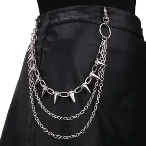 Hip Hop Punk Rock Metal Pants Waist Chain Men Women Key Chain Trousers Chain Wallet Keychain Jeans Unisex Hip-hop Jewelry Gift
