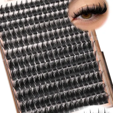 Goddvenus Manga Lash Clusters With Spikes Wispy Cluster Eyelash Extensions Fluffy Anime Eyelashes Clusters Reusable Faux Mink Fairy Individual Lash Extension (D Curve 12-18mm 204 pieces)