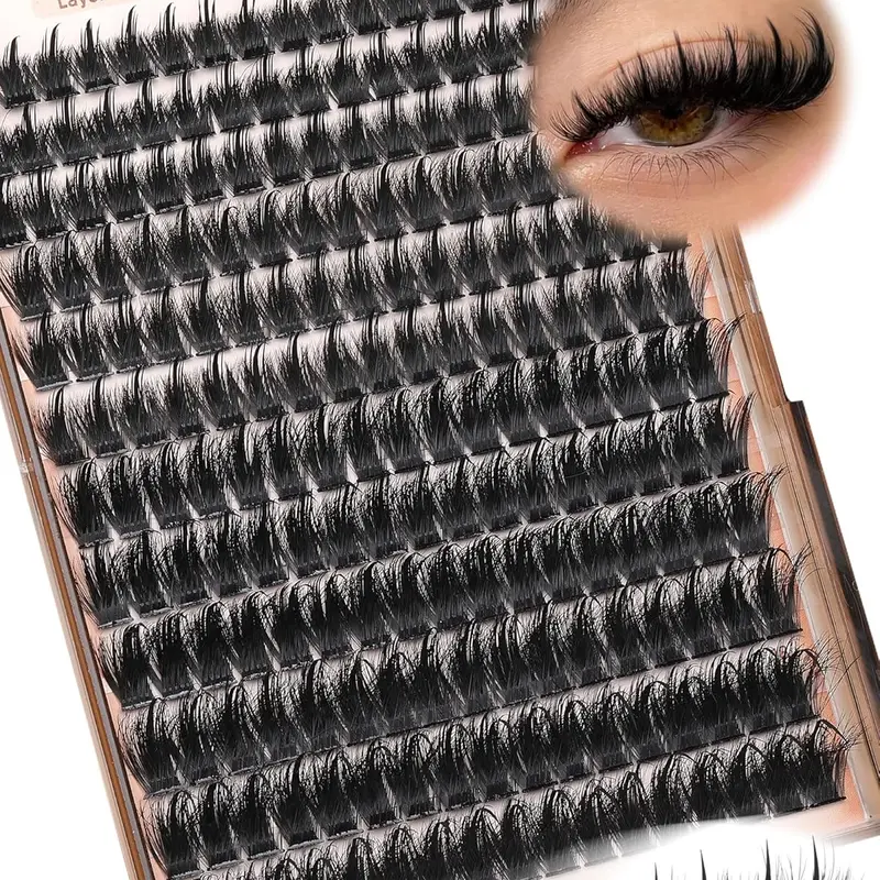 Goddvenus Manga Lash Clusters With Spikes Wispy Cluster Eyelash Extensions Fluffy Anime Eyelashes Clusters Reusable Faux Mink Fairy Individual Lash Extension (D Curve 12-18mm 204 pieces)