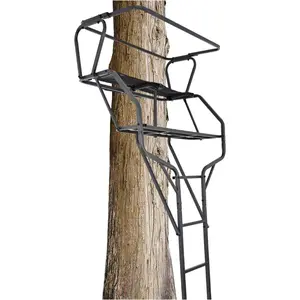 18FT 2-Man Ladder Tree Stand for Deer Hunting – Elevated Climbing Seat with Safety Harness, 500LBS Capacity Hunting Gear-TK
