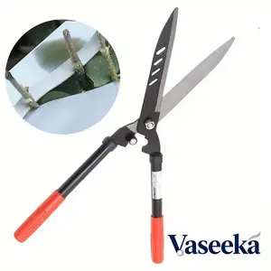 Vaseeka Professional Garden Shears with High Carbon Steel Blades Modern Red and Black Design for Efficient Hedge Trimming and Leaf Pruning Heavy Duty Tree Trimmer Shrubbery Trimmer