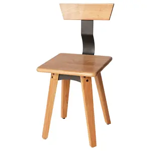 17.5inch Height Farmhouse Short Bar Stool with Backrest Vintage Wooden Guitar Stool for Adults Extra Guest Seating Beside Sofa in Living Room