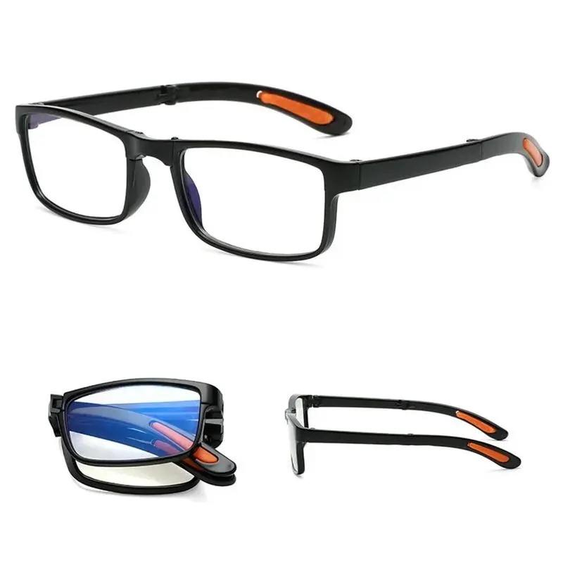 High Quality Eyewear Unisex Folding Reading Glasses - Lightweight Durable TR90 Frame, Acrylic Blue Light Blocking Lenses, +1.0-4.0 Diopters, Retractable Structure, Smooth Portable Case, for Sports Use, Lightweight Durable Glasses, Reading Eyeglasses, Ther