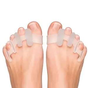 Toe Spacers for Women and Men, Toe Separators for Pedicure, Bunion Corrector, Hammer Toe Straightener, Plantar Fasciitis, Toe Spreaders for Foot Pain Relief and Foot Health. (2, White)