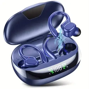 Ankriyul Wireless5.3 Earbuds with Ear Hooks, TWS Stereo Earphones, Sports Earphones, Touch Control In-Ear Earphones with LED Digital Display Charging Case