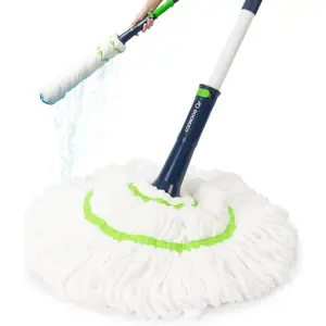 Twist Mop with Self-Wringing System for Floor Cleaning, Scouring Pad for Stubborn Stains, 53 in Long Handle – Ideal for Kitchen, Bathroom & Home Use – Suitable for Pet Owners