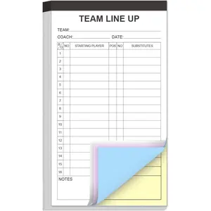 Baseball/Softball Lineup Cards 4 Part Carbonless 32 Player Roster Lineup Sheets for Coaches Team Sports 4.5" x 8"