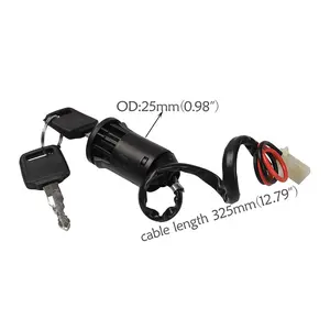 Go Kart Ignition Key Switch 2 Wire Female Plug ON/Off Switch Universal for ATV UTV Golf Cart Buggy Quad Moped Lawn Mower Drift Trike Tricycle 4 Wheeler Mini Dirt Pit Bike Scooter - 2 Keys Included