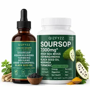 summervibes Soursop Bitterness Extract + Seaweed Super Dual-Effect Set | 10-in-1 Drops + 20-in-1 Capsules | Moringa, Turmeric, Black Seed Oil, Ashwagandha | Vegan & Non-GMO