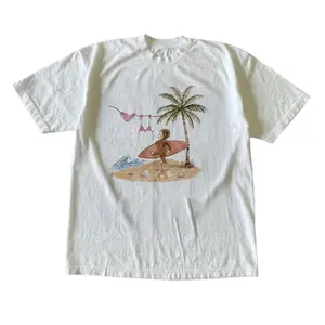 Curious George Surfing Y2K Summer T-Shirt - Vintage Graphic Tee – Menswear & Womenswear – Streetwear Tops – Casual Cotton Crewneck Shortsleeve T-shirt