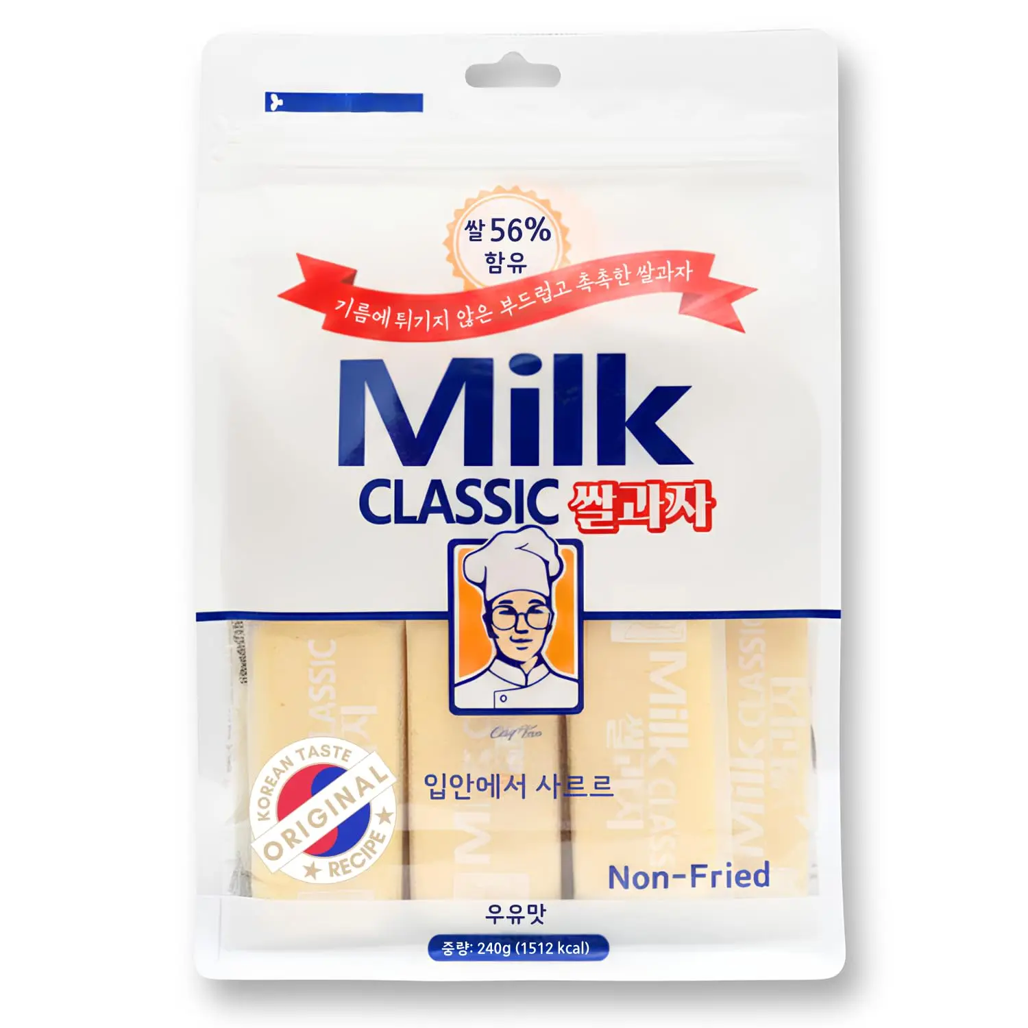 56% Milk Classic Korean Milk Rice Cracker Snacks, asian snack, oven baked, non fried, wrapped sticks, light crispy texture, tea coffee pairing, lunchbox pantry