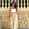 Summer Women's Casual Fashion Plain Long Pants, Loose-Fit Harem Style, Ankle-Length, Elastic Waist, Ideal for Daily Wear, Loose Fitted Trousers