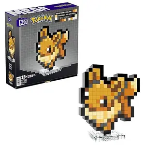 MEGA Pokemon Eevee 323 Piece Building Set Containing 1 Pixelated Retro Figure for Wall