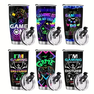 1 pack, special thermos cup for gamers, a great gift for both men and women, for boyfriends and game lovers. Suitable for hot and cold drinks, 20Oz stainless steel with lid, ideal for game lovers Stainless Funny Steel water Compact Insulated Sports Bottle