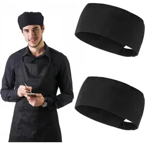 2Pcs Unisex Chef Hats Kitchen Cooking Food Service Caps Chef Hats Adjustable Kitchen Cooking Caps Food Service Caps for Kitchen Cooking Service and Other Work Black