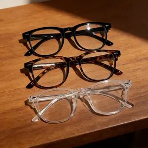 3pcs Vintage Retro Lightweight Eyeglasses Set - Full Rim Polarized Blue Light-Blocking Trendy Beach Eyewear for Summer Beach Vacation, Outdoor Activities