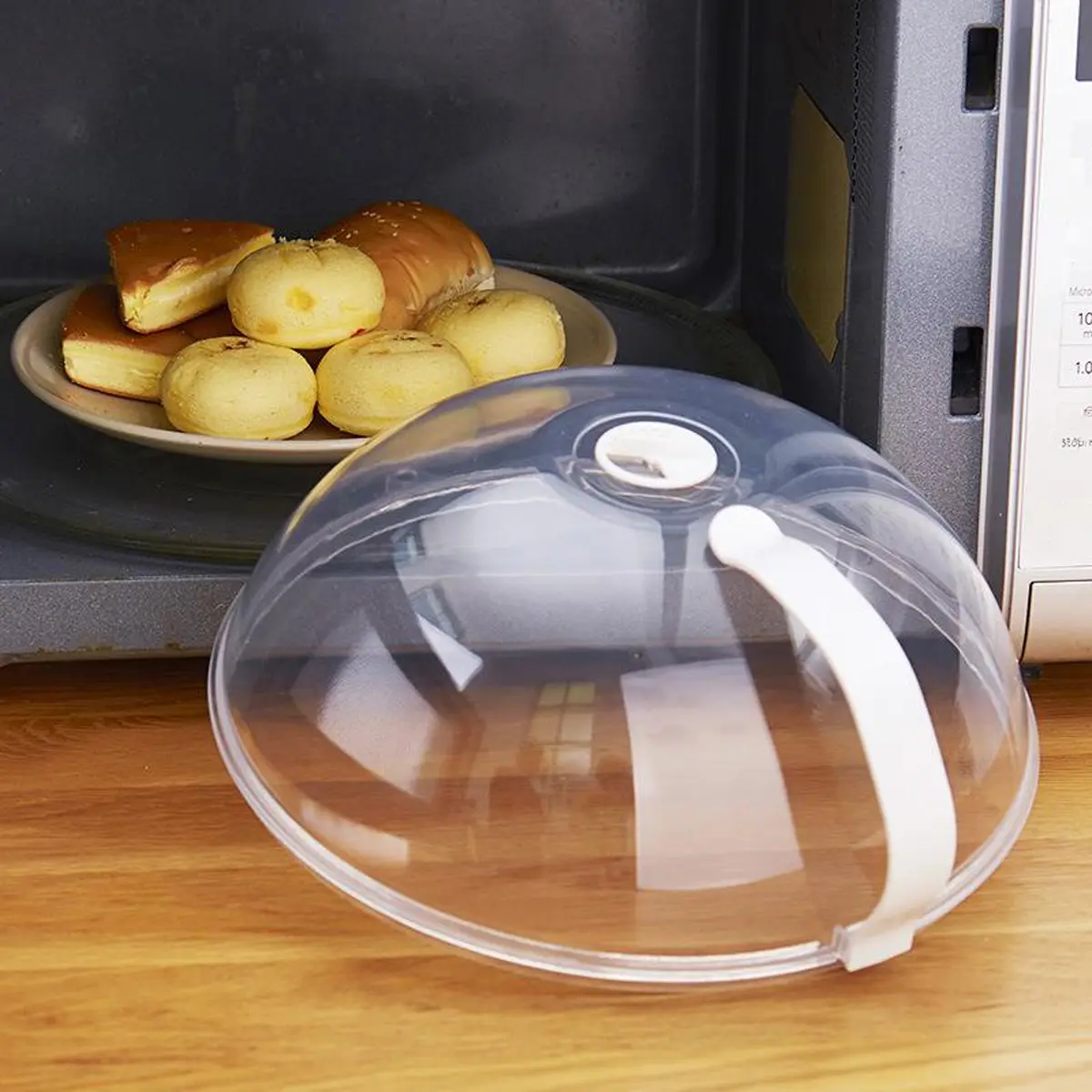 Microwave Heating Protection Cover, Round Wall-Mounted Microwave Lid, Anti-Splash Heat-Protection Food Cover with Oil Seal, Kitchen Cooking Accessory, Home and Kitchen, Kitchen Accessories, Kitchen Utensils Gadgets, Kitchen Gadgets, Kitchenware
