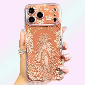 [Copyright] Virgin Mary Pattern Phone Case, Protective Clear Soft TPU Shockproof Durable Protection Cover for iPhone 16 Pro Max case 11 12 13 14 15