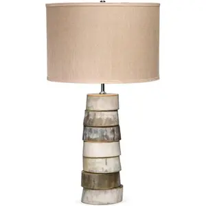 Brown Buffalo Faux Horn Stacked Table Lamp