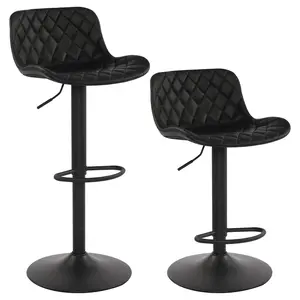 LSSPAIDA Set Of 2 Counter Height Bar Stools, Ergonomically Designed PU High Bar Stools, Adjustable Height Rotating Bar Chairs, Suitable For Bar And Kitchen