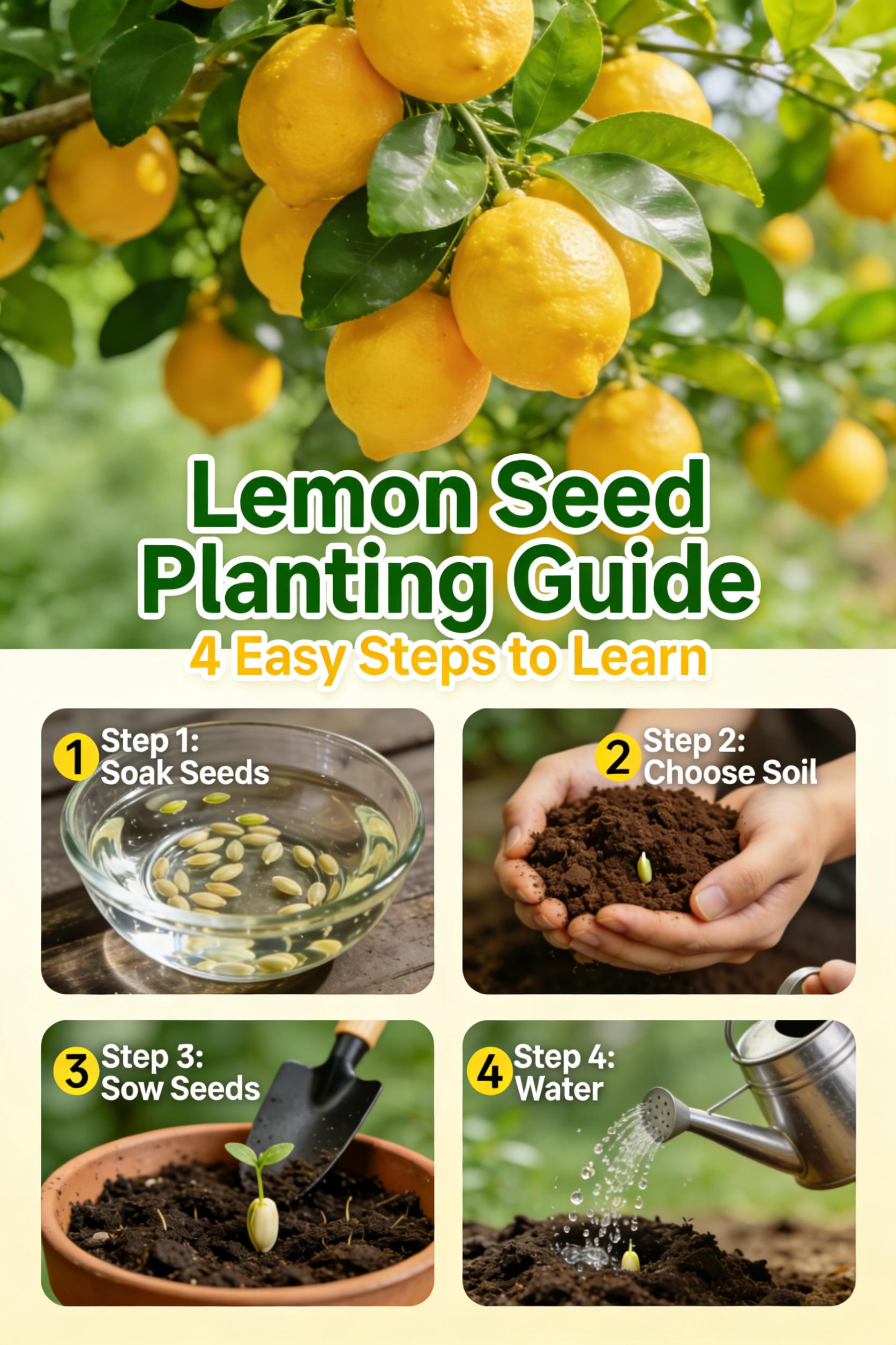 Citrus Lemon Tree Seeds – Grow Your Own Fruit at Home, Suitable for Outdoor Garden and Indoor Large Pots, Easy Care for Beginners