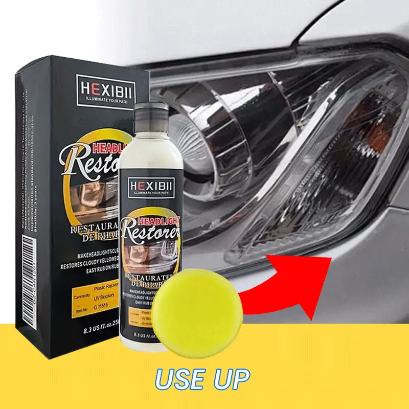 HEXlBll Car Headlight Restore and Cleaner,Automotive Headlamp Restoration,Removes Dullness, Yellowing and Oxidation,Automotive Headlight Restorer,