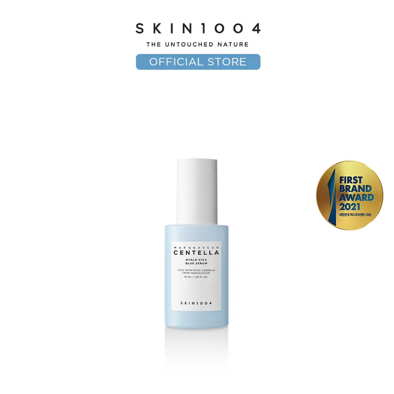 [SKIN1004 Official Shop] Hyalu-Cica Blue Serum 1.69 fl oz. (50ml) - 5 Layer Hyaluronic Acid, Hydrating and Refreshing Multi-Care Solutions Moisture Skincare