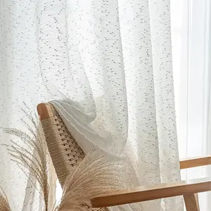 Solid Color Dot Pattern Curtain, 1 Count Modern Simple Window Curtain, Home Decorative Curtain for Living Room Bedroom Balcony