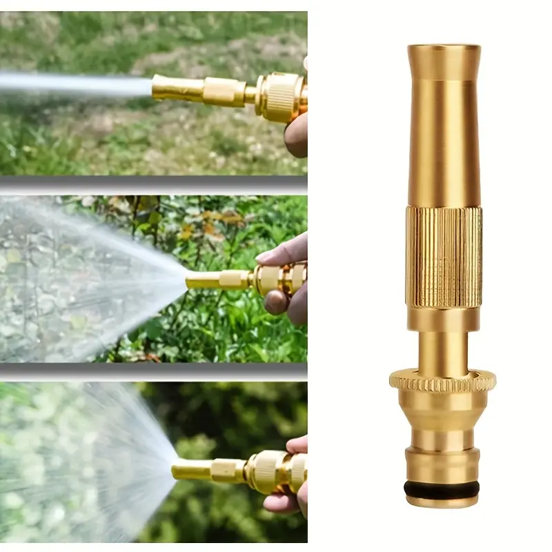 Household High-Pressure Water Gun Kit - Adjustable Brass Nozzle, Heavy-Duty Metal Sprayer, Garden Hose Connectors, Outdoor Garden Accessories, Car Washers for Car Washing, Lawn Cleaning