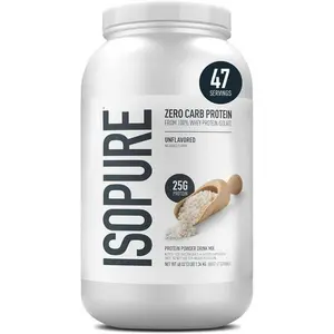 Isopure Zero Carb Protein Powder 25g Unflavored 3 lbs Whey Isolate Protein Supplement