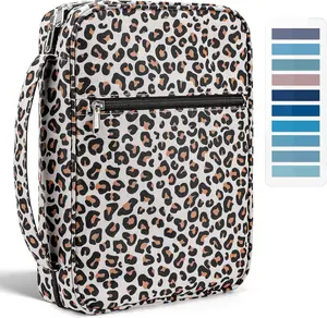 Carrying Book Case Book Cover Church Bag with Handle Zippered Pocket and 200 PCs Bible Tabs Organiser