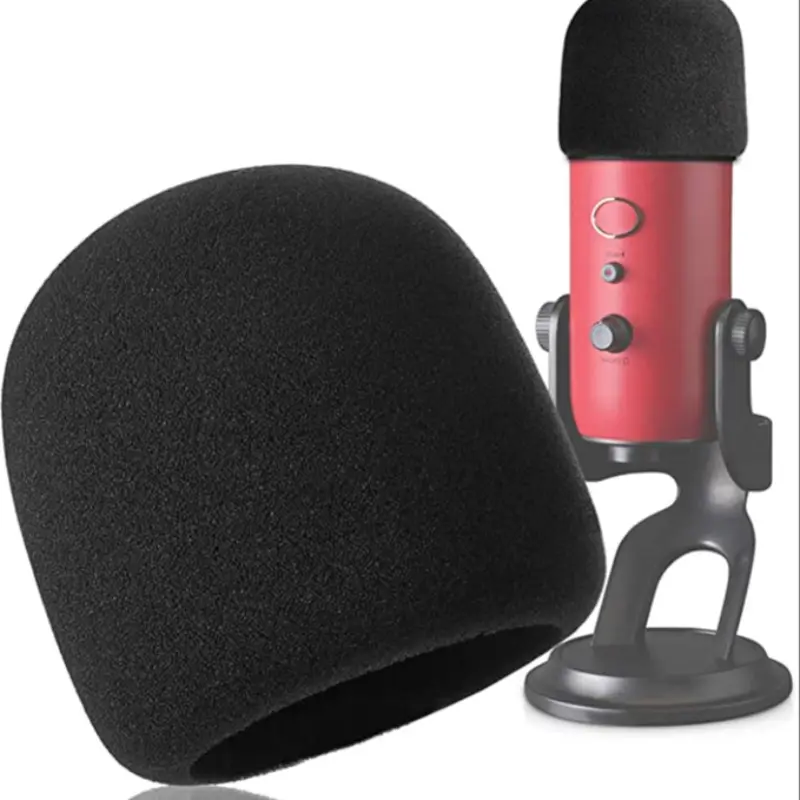 Foam Microphone  Mic Cover Pop Filter Windscreen Noise Protection Background Noise Music for Blue Yeti, Yeti Pro Condenser Microphones (Black) Audio Durable