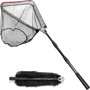 Collapsible Fishing Landing Net, Fishing Net with Long Telescoping Pole Handle, Leisure & Outdoor Recreation Equipment, Fishing Accessories