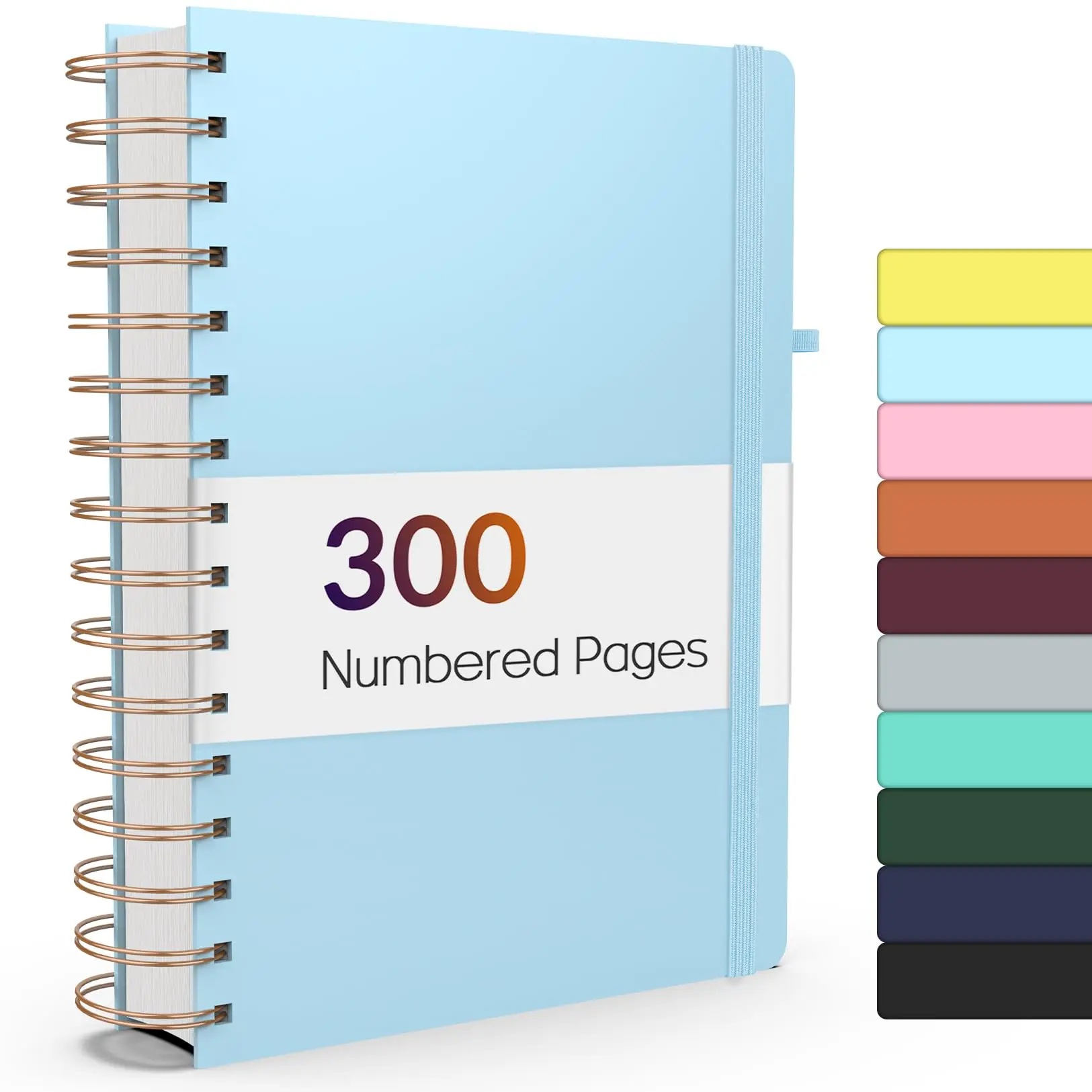 Lined Spiral Journal Notebook with 300 Numbered Pages A5 Thick Journals for Writing with 100GSM Paper Hardcover Notebooks with Contents for Work