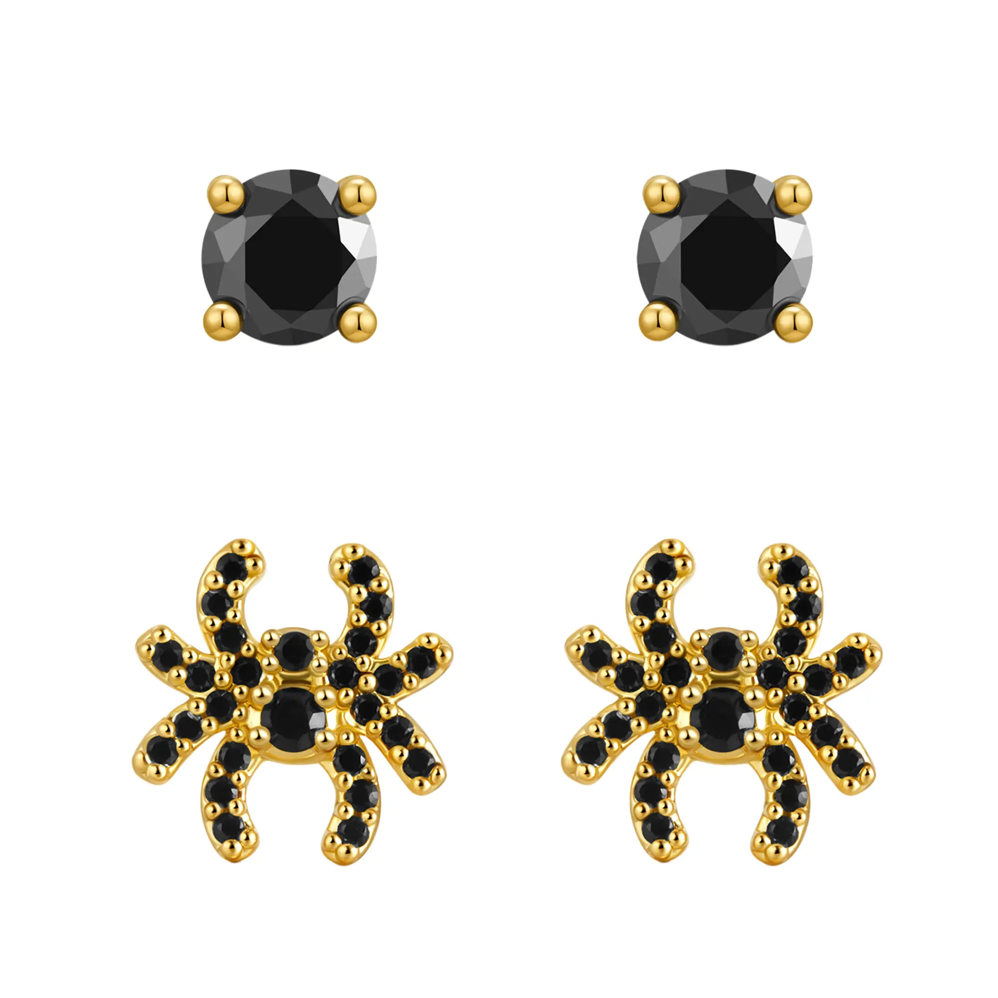Miss Glorael Edgy Black Spider Fashion Jewelry Earrings - Gothic Trendy Halloween Ear Accessories with Unique Design, Jewelry Design, Fashionable Jewelry Accessories, Earring Stack