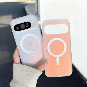 Magnetic Case for Google Pixel 10 Pro XL Pixel 9 Pixel 8 , Compatible with MagSafe, Holographic Iridescent Color Changing Effect Fashion Slim Cute Unique Matt Protective Phone Cover