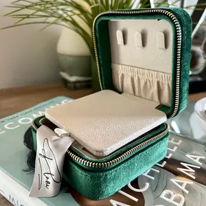 Small Travel Sized Jewelry Box - Emerald