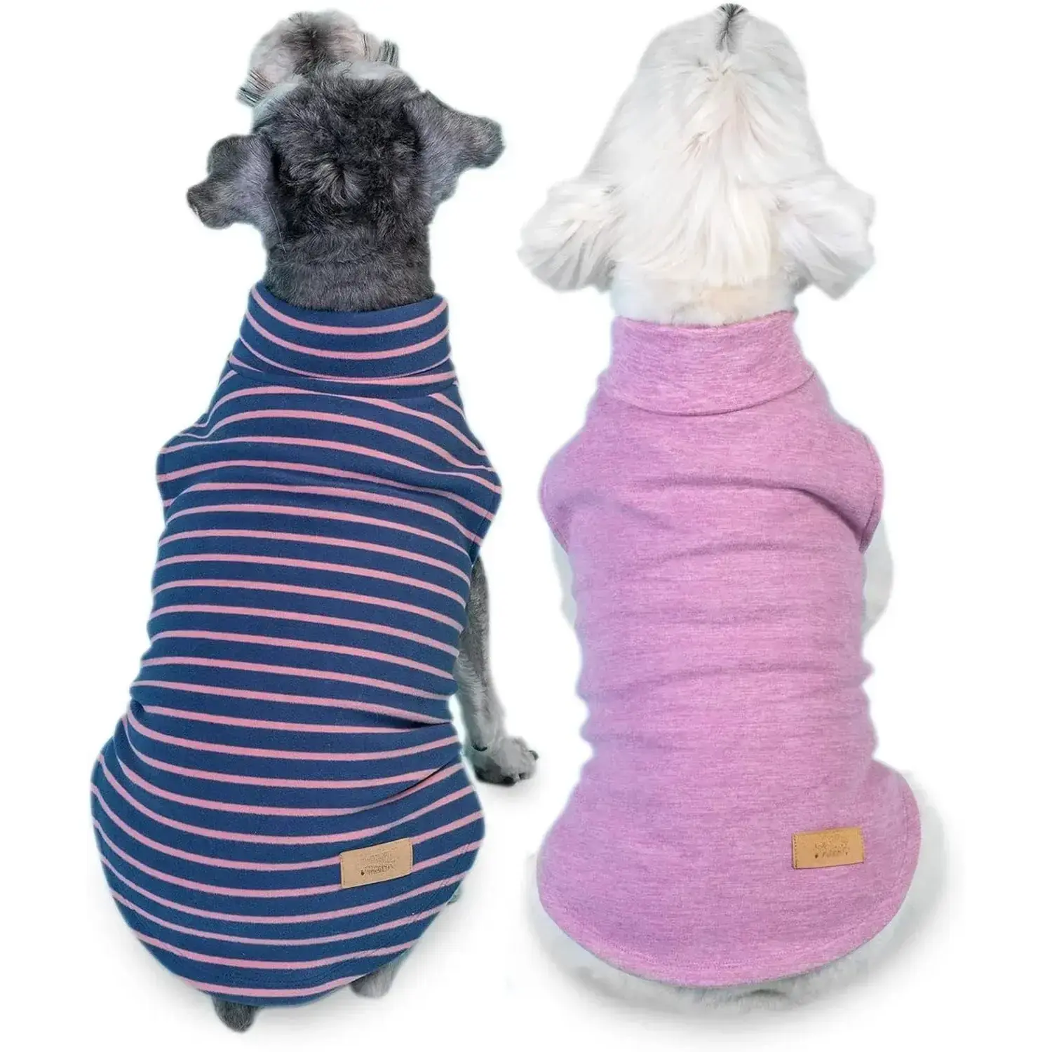 2Pack Dog Sweater Soft Dogs Clothes Warm Dachshund Clothes Turtleneck Pets Coats Dog Sweaters for Small Dogs Girl Pullover Small Pet Sweaters Stretchy Pet Sweatshirt