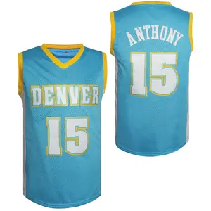 Men's  Basketball Jersey Vintage Embroidered Crewneck Breathable Race Training Uniform Jersey Sleeveless Top