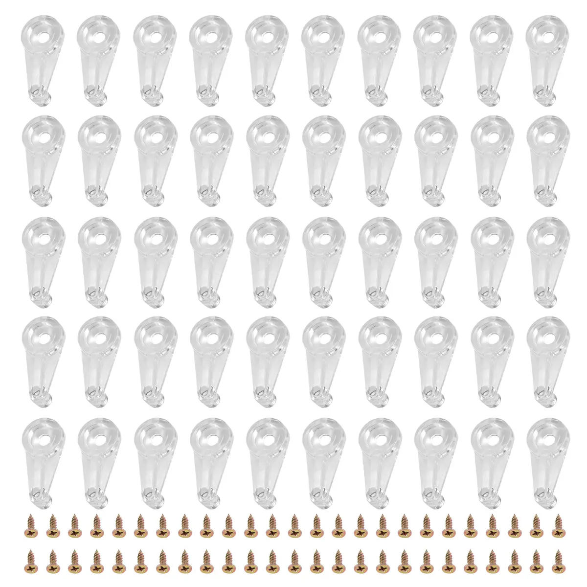 50 Pairs Glass Retainer Clips Kit Cabinet Glass Clips 4Mm Plastic Doors Clips with Screws for Fixing Glass Cabinet Doors