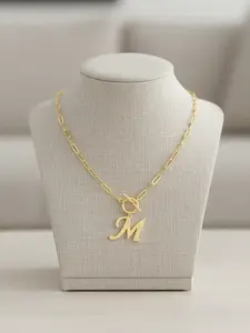 Letter Pendant Necklace, Necklace Initial for Women, Alphabet Necklace, Stainless Steel Ot Buckle Jewelry for Party, Daily Clothing Decor, Trendy All-match & Exquisite Jewelry for Birthday Gift