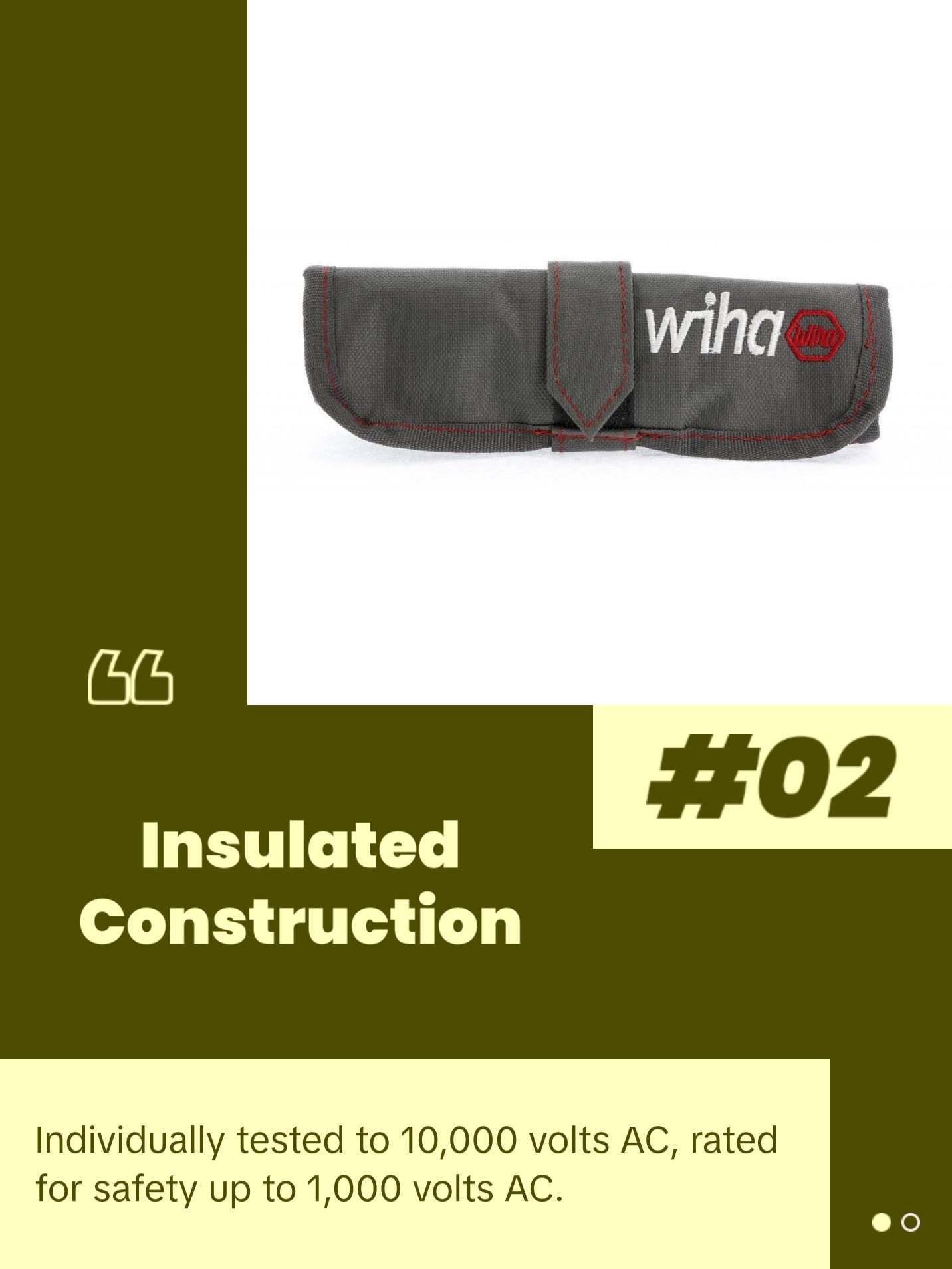 Wiha Tools 28791 Insulated Slotted and Phillips Torque Screwdriver Set 10-50 in-lbs. 8 Piece