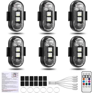 Wireless LED Light with Remote Control Waterproof Anti-Collision USB Charing Led  Lights High Brightness Wireless LED Lights for Car Drone Truck Motorcycle Aircraft Bike