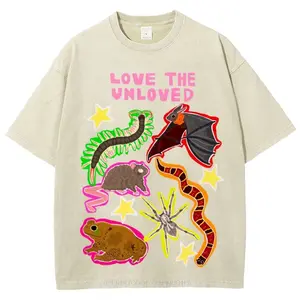 Love The Unloved Unisex Vintage Tee - Unisex Vintage Tee, Vintage Coloful Tee - Oversized Shirt - Natural & Animal Planet Unisex Streetwear