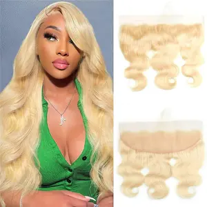 Charmanty Hair Blonde 613# Real HD Lace Closure  Frontal Body Wave/ Straight 100% Human Hair Ultra-thin Invisible Skinlike HD Front Lace Closure Human Hair Pre Plucked Hairline