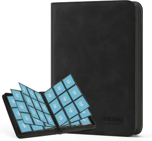 Trading Card Binder, 9 Side-Loading Pocket Card Album Holds Up to 540 Cards, Zipper Binder for Card Collection, TCG Card Holder for Game Cards, Sports Cards, Yu-Gi-Oh!, MTG, and More